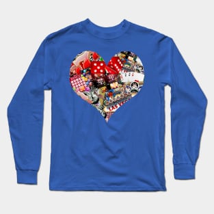 Heart Playing Card Shape Long Sleeve T-Shirt